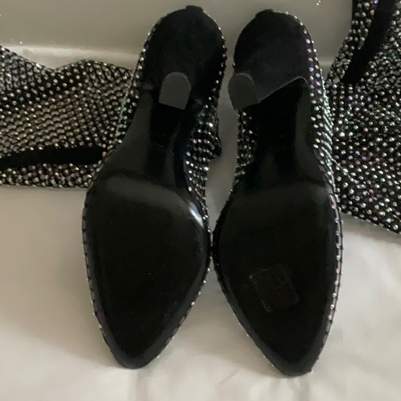 Saint Laurent Black Koller Rhinestone Mesh Boots Size 41 Excellent Condition - Picture 7 of 10